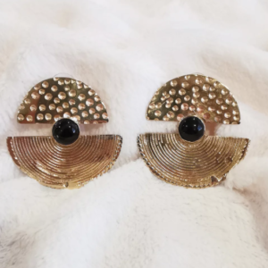 Boucles d’oreilles cercle noir – BRONZE