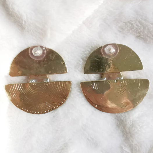 Boucles d’oreilles cercle noir – BRONZE