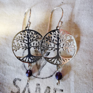 boucles d’oreilles arbre de vie argent 925